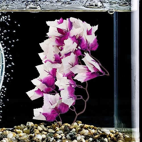POPETPOP Reptile Plants for Terrarium : Resin Artificial Aquarium Plants with Suction Cup for Turtle Gecko Snake, 11.81x4.72x 0.78 inch
