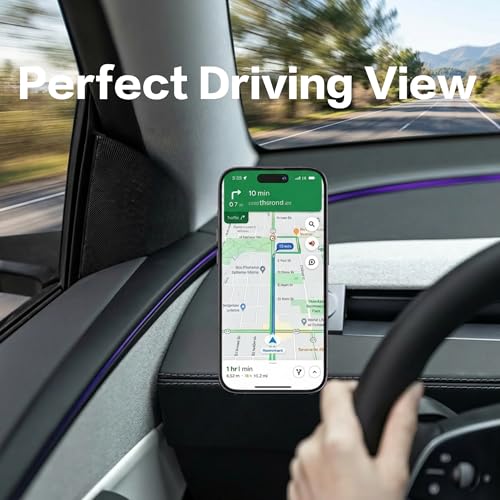 Magnetic Phone Mount, Only compatible with Tesla Model 3 Highland (2024-2026) & Model Y Juniper (2025-2026), Driver-Side Corner Vent, Tool-Free Install, Fixed Base, 360° Adjustable Head, Black