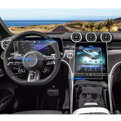 (2Pack) Mercedes C300 (2022-2026)/GLC300 (2023-2026) Screen Protector for (11.9In Navi+12.3In Dash) Displays, 9H Tempered Glass 2024 2025 2026 C-Class/GLC-Class/CLE Coupe/SL Accessories - color: for 11.9In Navi&12.3In Dash