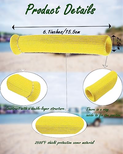 8 PCS 2500° Spark Plug Wire Heat Shield Boots Protector 6 Inch High Temp Ignition Sleeve Cover Replacement for LS1 LS2 SBC BBC 350 454 Car Truck Engine Headers Boot Wrap, Yellow - color: Yellow