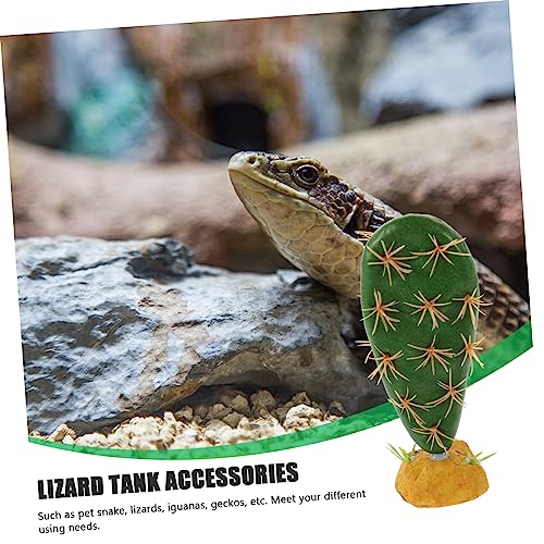Reptile Plants for Habitat Fake Cactus Decor Plastic Resin Tank Plant Prop