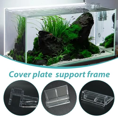 15 Pcs Rimless Aquarium Lid Clips for 11-12mm Glass, Clear Acrylic Aquarium Cover Support Clamps for Fish Tank Lid Holder, Plastic Tank Top Clips for Glass Canopy or Piscine Hoods and Covers