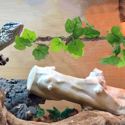 minkissy 2pcs Artificial Reptile Vines with Realistic Texture Flexible Plastic Jungle Climbing Branches for Snake and Lizard Terrarium Tank Accessories