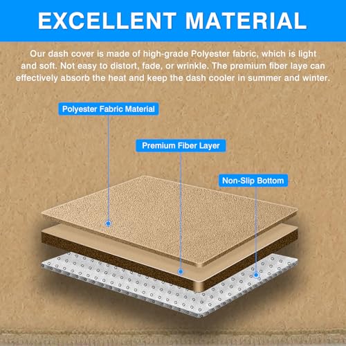 Autorder Beige Dashboard Cover Mat for 2007-2013 Chevy Chevrolet Silverado Sierra, 2007-2014 Chevy Tahoe Suburban Denali Avalanche & GMC Yukon/XL & Only One Glove Box Accessories Polyester Dash Cover - size: Beige 07-13 Silverado 1 Glove Box
