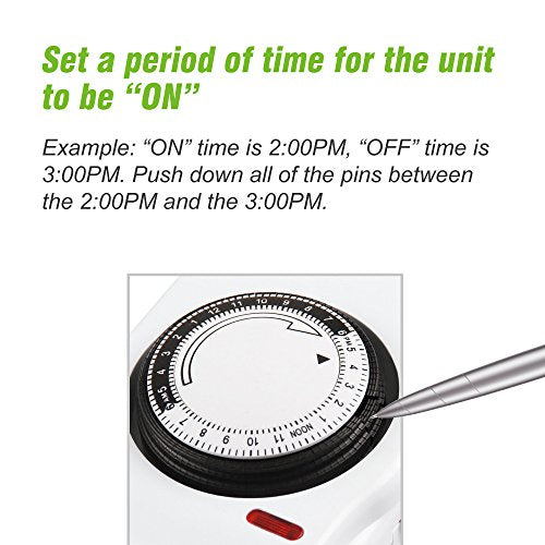 BN-LINK 8 Outlet Surge Protector with Mechanical Timer and Heat Mat Thermostat Controller