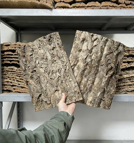 AWXZOM 2pcs Large Cork Bark Terrarium Background 15.7x11.9inch, Natural Cork bark for Reptiles Background Climbing Wall for Chameleons Lizards Turtle Beared Dragon Snake Reptile Tank Background