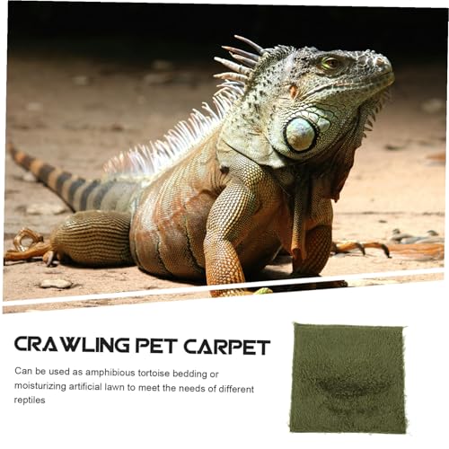 Supple Reptile Terrarium Carpet Mat for Lizards Tortoise Bedding Substrate Liner Moisture Retentive Breathable Reusable Pet Cage Mat for Desert and Tropical Habitats