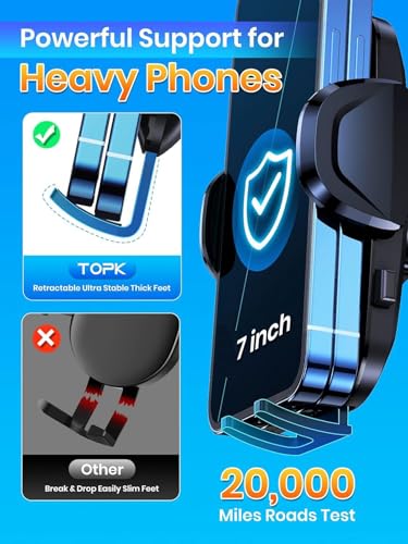 Car Phone Mount, Dashboard Windshield Cell Phone Holder Adjustable Cradle, Truck Stand GPS Holder for iPhone, Samsung, All Smartphones, Black - style: Dual-Mode Vent & Suction Mount