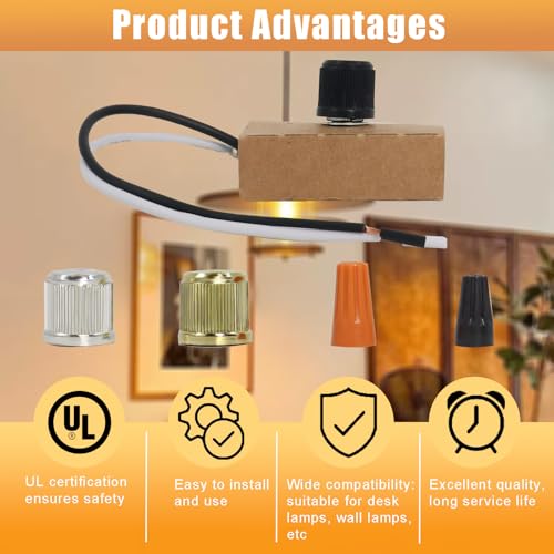 𝙐𝙥𝙜𝙧𝙖𝙙𝙚 200 Watt Dimmer Switch Replaces for Westek 6077b, 𝙎𝘾-𝟮𝟯𝟵𝘼 Manual Dimmer Replacement Switch with Knob for Lamp Incandescent/LED/Halogen 120V 200W by Ketofa