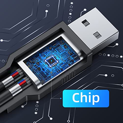 ANDTOBO USB 1 to 4 Splitter, USB 2.0 A Male to 4 USB Female Jack Y Splitter Hub Power Cord Extension Adapter Cable, Black