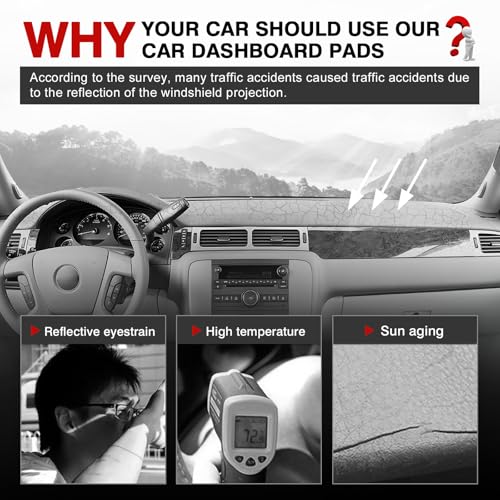 Autorder Beige Dashboard Cover Mat for 2007-2013 Chevy Chevrolet Silverado Sierra, 2007-2014 Chevy Tahoe Suburban Denali Avalanche & GMC Yukon/XL & Only One Glove Box Accessories Polyester Dash Cover - size: Beige 07-13 Silverado 1 Glove Box