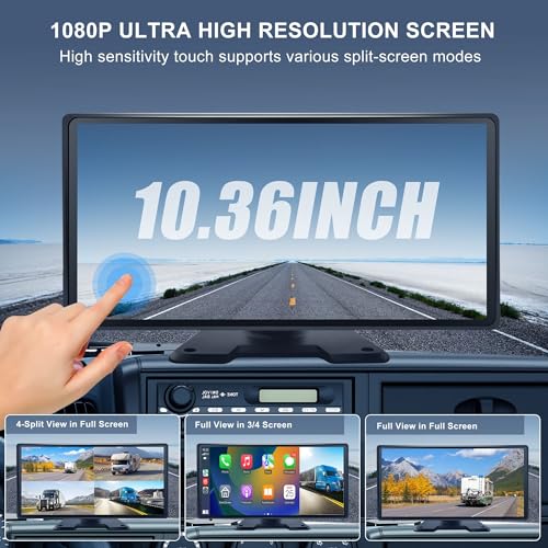 PARKVISION 10.36" 4-Channel RV Backup Camera System Carplay & Android Auto