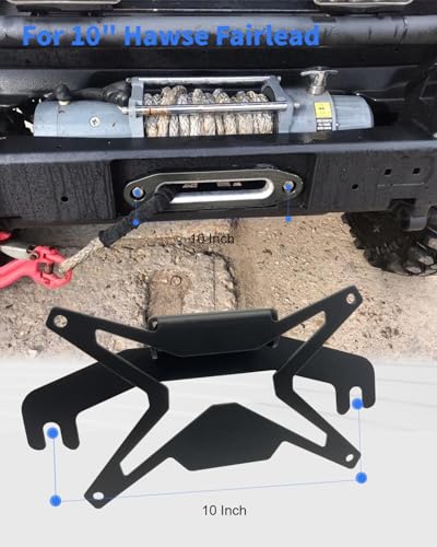 Universal Flip Up Front License Plate Holder, Quick-Flip Heavy Duty Steel License Plate Bracket for 10" Hawse Fairlead Compatible with Jeep Wrangler, Pickup Trucks, SUVs RVs & Off-Road Vehicles - size: License Plate Mount for 10" Hawse Fairlead