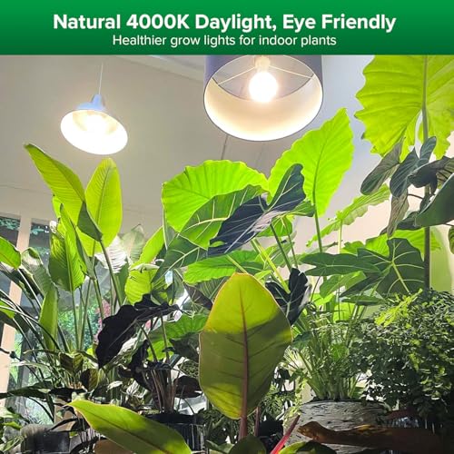 SANSI Grow Lights for Indoor Plants, Full Spectrum 15W Grow Light Bulbs (200 Watt Equivalent) with Optical Lens for High PPFD, 4000K Natural Daylight LED Plant Lights for Indoor Growing Seed Starting