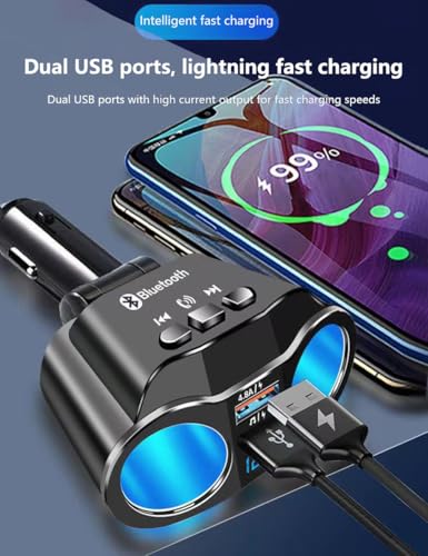 2-Socket Cigarette Lighter Adapter with Voltmeter