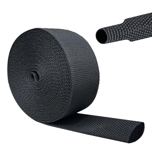 Heat Shrink Wire Loom, 20FT-1 Inch 2:1 Nylon Fabric Tubing - size: 1''×20ft