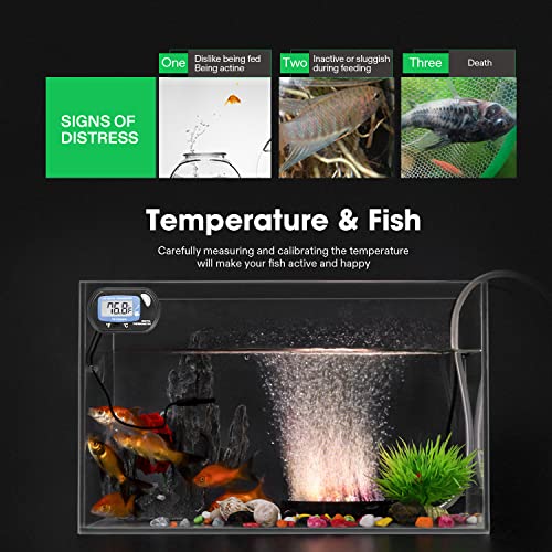 VIVOSUN 8-Pack LCD Digital Aquarium Thermometer Fish Tank Water Terrarium Temperature with Suction Cup for Turtle - size: 8 packs