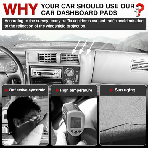Autorder Dashboard Cover Mat for Chevrolet Impala 2006-2013/ Impala Limited 2014-2016 Accessories Dash Cover Upgrade Velvet Dash Mat Sunshade Glare UV Rays Protector - size: Black 06-13 Impala