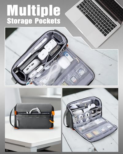 Smasrob Electronics Organizer Travel Case, Tech Bag Charger Pouch, Gray - color: Gray
