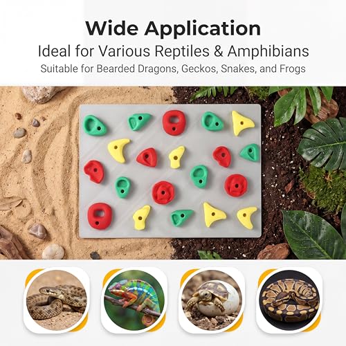 Climbing Wall for Reptiles, 2 Set Plastic Reptile Tank Accessories for Bearded Dragons Leopard Geckos, Bearded Dragon Toys & Wall Climbing Gecko Habitat Decor