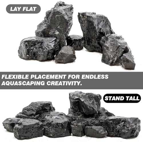Unocho Aquarium Stone Fish Tank Rocks 5lb Natural Rocks for Aquariums Aquascaping Landscaping Model Tank Decoration Vivariums Paludarium Miniature and Fairy Garden(3"-6"-4pcs) - size: 5LB(4pcs)3-6in.
