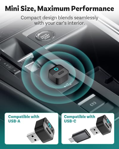 OTTOCAST Mini Pico Wireless CarPlay Adapter, No More Cables, Dual Phone Memory, One-Button Switch, Wi-Fi 6 & Bluetooth 5.4