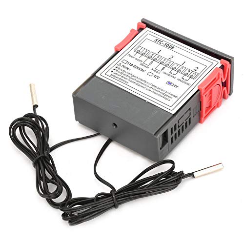 STC-3008 Dual Display Dual NTC Probe Sensor Digital Temperature Thermostat Controller(110-220V)