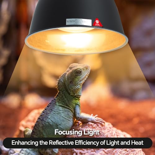 2 Pack Reptile Light Fixture, 8.1in Deep Dome Reptile Heat Lamp Fixture with Switch, Dual Terrarium UVB Basking Light Fixture for Bearded Dragon Snake Lizard, Suitable for E26 Bulb Up to 150W - size: 8.1'' 150W/2 Pack