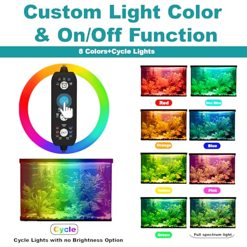SEAOURA Submersible Aquarium Light for 24 to 43 Inch Fish Tank, 24/7 Cycle Fish Tank Light with Timer, Aquarium Plant Light with Full Spectrum+7 Single Colors, Auto On/Off, Adjustable Brightness - size: 22.8 Inch length