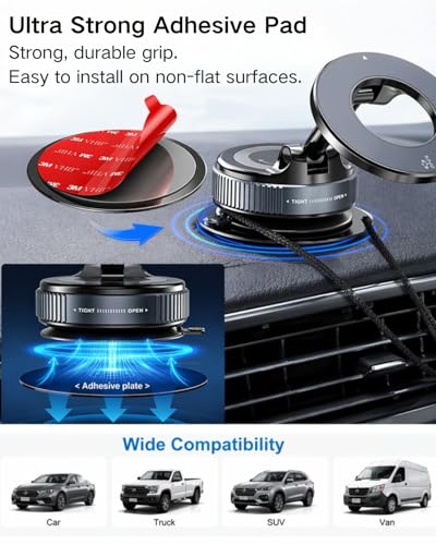 APPS2Car 3Pcs 3" Dashboard Pad Mounting Disk for Suction Cup Phone Mount - size: 3 Inch Round - 3 Pack - Single-Sided