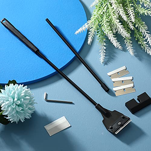 Honoson Aquarium Scraper 21.65 Aquariums Fish Tank Scraper Cleaner Tool Kit with 5 Stainless Steel Blades Long Handheld for Fish Reef Plant Glass Tank