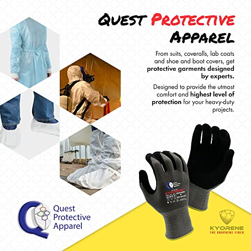 Quest Protective Apparel Cut Resistant Work Gloves (ANSI A1) – Lightweight Gloves for Gardening,DIY, Mechanical & General Handling – Breathable Grip Gloves for Men & Women – Medium, Pack of 3 - size: Medium, style: Pack of 3