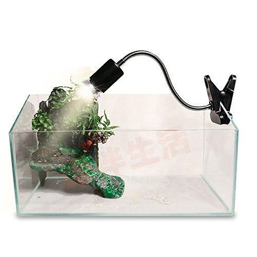 UVA UVB Light Bulb Reptile Ceramic Heat Lamp Pet Heating Bulb Holder Clamp Lamp Fixture Heating Light Lamp For Reptiles,Aquarium Reptile Light Adjustable Habitat Lighting Stand,110V-130V(Black)