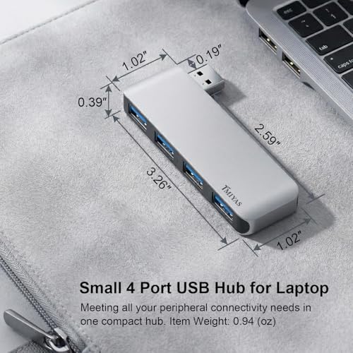 USB 3.0 Hub 4-Port Cable-Free USB Splitter for Laptop Left Side - color: Silvery(Left)