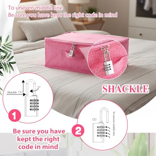 Briwooody Discreet Lockable Toy Bag,Pink,15 X 10 X 6.3 In - color: Pink, size: 15 x 10 x 6.3 Inch