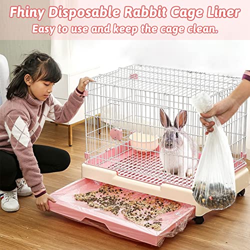 Fhiny 27.5'' x 19.7'' Disposable Guinea Pig Cage Liner, 50 PCS Plastic Rabbit Tray Liner Leak Proof Small Animal Litter Pan Bags Universal Hamster Cage Toilet Film for Bunny Chinchilla Hedgehog Bird - size: 27.5'' x 19.7''