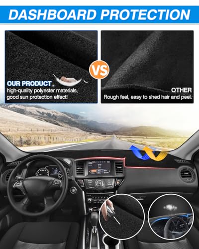 Cartist Dash Cover for Nissan Pathfinder 2013-2020 Dashboard Cover Mat - color: 13-120 Pathfinder(Black)