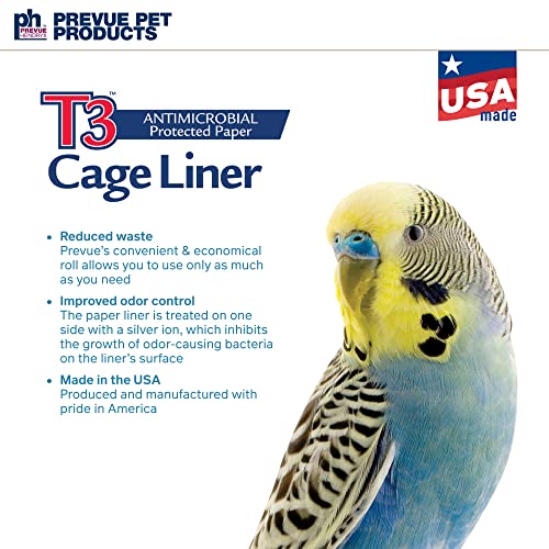 Prevue Pet Products T3 Cage Liner - Bird Cage Accessories, Odor Absorbent Protection, Universal Liner for All Birds, Fits Small, Medium, and Large Enclosures, Simplifies Cleaning - Regular Size