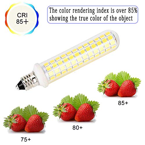 New Upgrade -E11 led Bulb,125 LEDs 100W 120W Halogen Bulbs Equivalent, 10w 1100lm, E11 Mini Candelabra Base White 6000k,AC 110V/130V,JD T3 T4 Bulb (2 Packs) - color: White*2, size: 2 Count (Pack of 1)