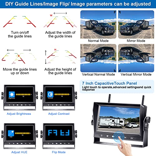 HD 1080P 7 inch RV Wireless Backup Camera: 15-Min Easy to Install - size: 7'' + RV Camera for RV