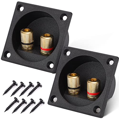 Facmogu 2PCS 2.2 Inch 2-Way Speaker Box Terminal Cup with Banana Plugs - color: 2-way Square