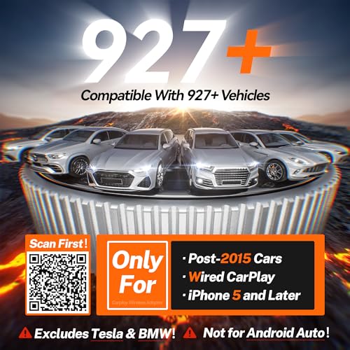 Wireless Carplay Adapter, 60% Smaller, 3X Auto-Connect, No Latency, Plug&Play, Bluetooth&WiFi, for Apple Carplay Wireless Adapter, Mini Dongle for iPhone 5~17 & 927+ Cars, USB A/C (Silver)
