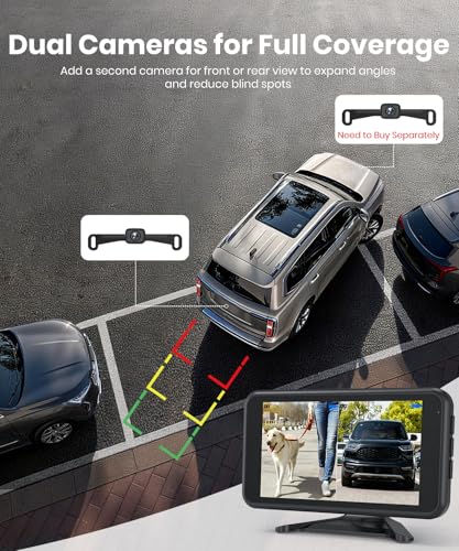 AUTO-VOX 5“ Wireless Backup Camera with 1080P Dual-Channel Monitor - size: 5 inch-USB-Single Cam