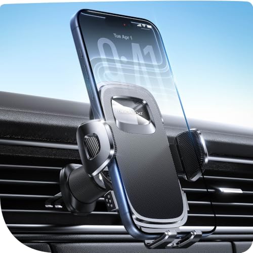 DIMONCOAT 【2026 Upgraded New Dual Metal Hook Car Phone Holder Vent Mount - color: Black