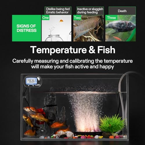 VIVOSUN 2-Pack LCD Digital Aquarium Thermometer Fish Tank Water Terrarium Temperature with Suction Cup for Turtle - size: 2 packs