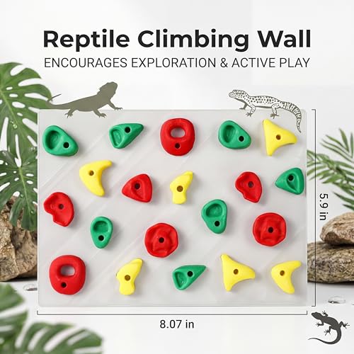 Climbing Wall for Reptiles, 2 Set Plastic Reptile Tank Accessories for Bearded Dragons Leopard Geckos, Bearded Dragon Toys & Wall Climbing Gecko Habitat Decor