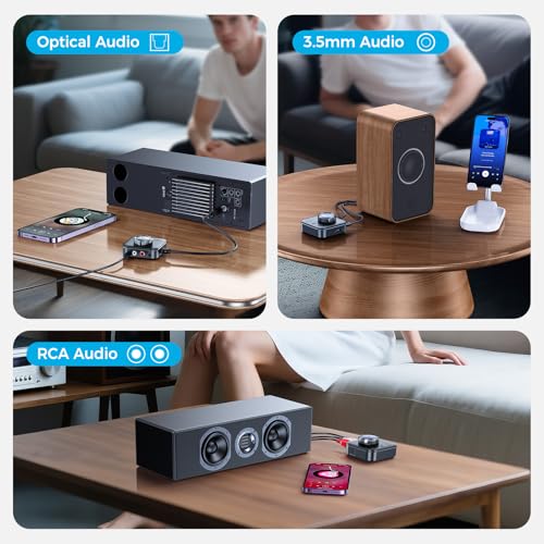 Bluetooth Receiver for Home Stereo, RCA Bluetooth Adapter for Optical, AUX