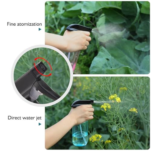 Spray Bottles 2 Pack 10 oz Plastic Squirt Bottles with Adjustable Nozzle | Refillable Empty Spray Bottle BPA-Free Mist/Stream Water Spray Bottles for Hair Styling, Cleaning, Plants, Pet Use - color: Rose-Red