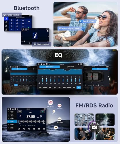 4G+128G Android Car Radio for GMC Sierra 2007-2013 with Wireless CarPlay Android Auto, 7 Inch Touchscreen Car Stereo Mirror Link GPS Navigation WiFi Bluetooth FM RDS EQ SWC Backup Camera