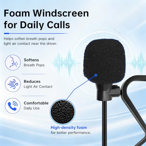 3.5mm External Car Mic with 9.8 ft Cable for Head Unit Clearer Call